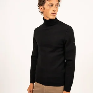 Pull col roulé Bretagne - en laine (NOIR)