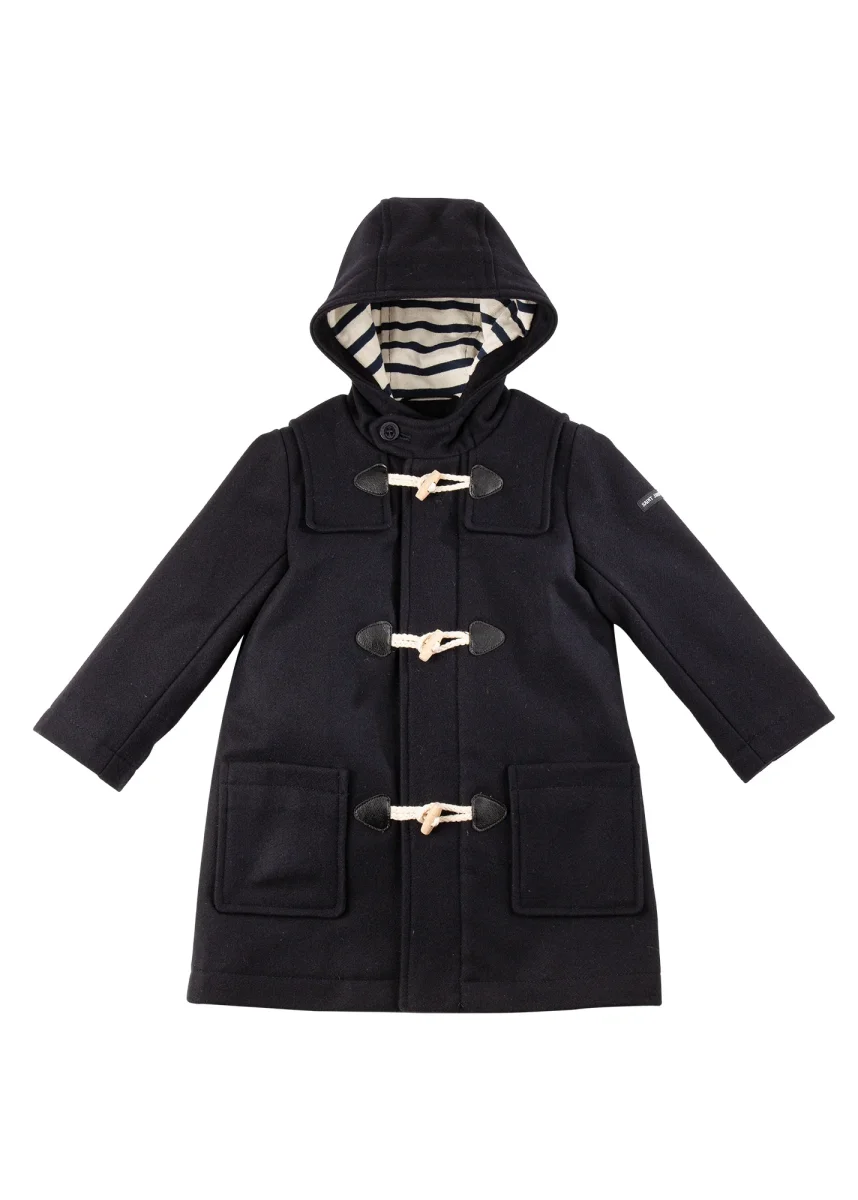 Duffle-coat enfant St Malo - en drap de laine (NAVY) – Image 6