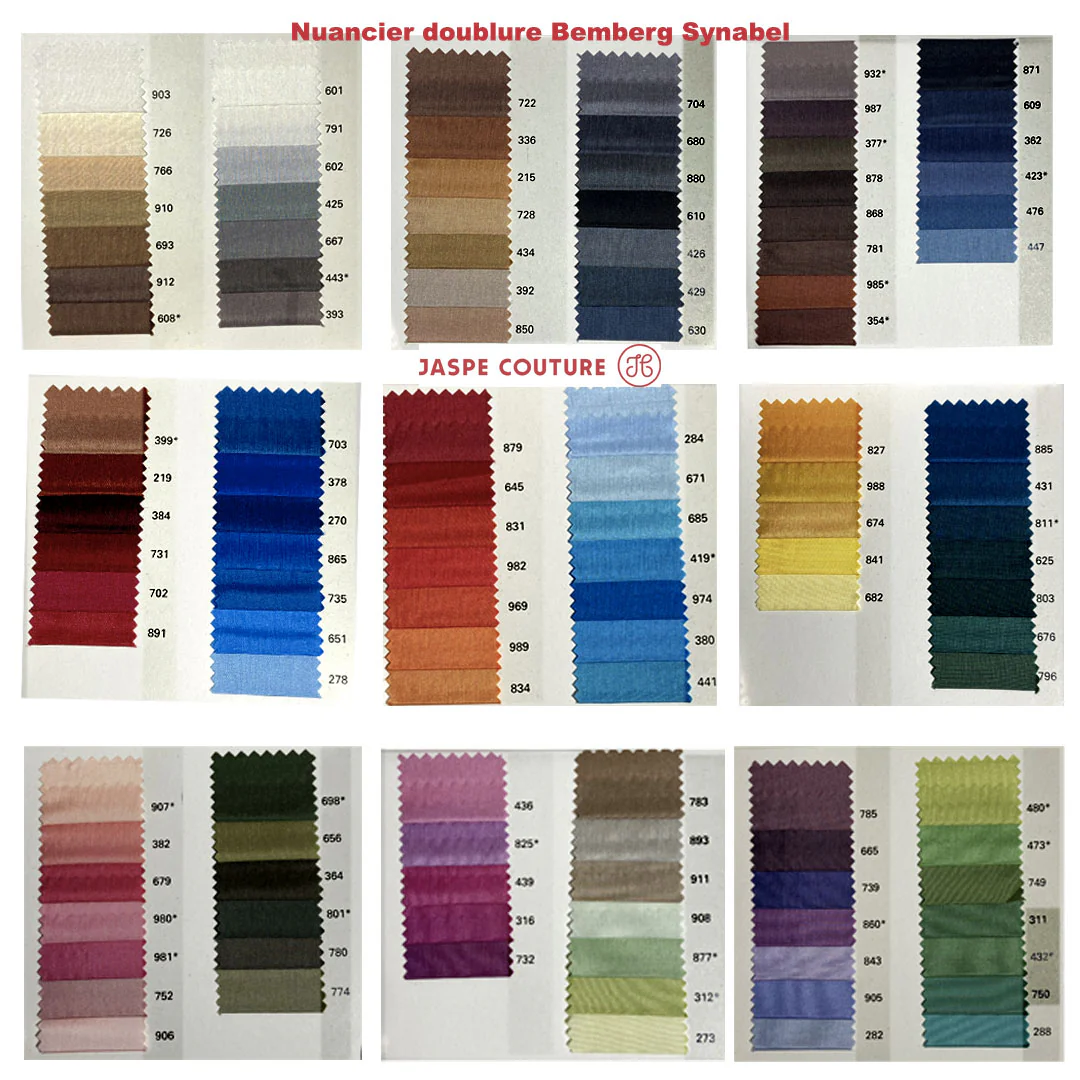 Tissu doublure Bemberg Synabel made in France bleu marine, Col 609, 50cm – Image 5