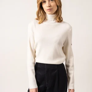 Pull col roulé Houat - en laine (BLANC)