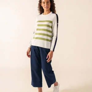 Pull Chausey (BLANC/OIL/INSIGNE)