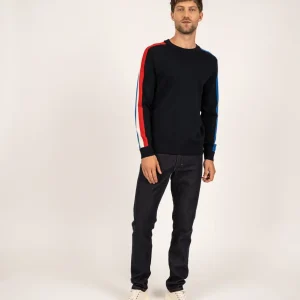 Pull raglan x l'Elysée (NAVY/GITANE/ECUME/TULIPE)