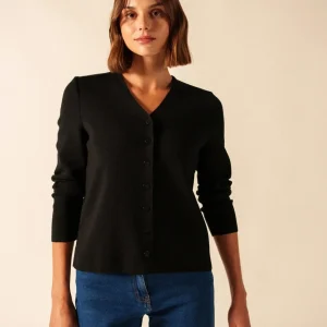 Gilet Brevands - en laine mérinos (NOIR)