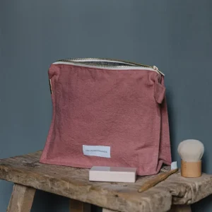 Trousse de toilette bois de rose en épaisse toile de coton bio