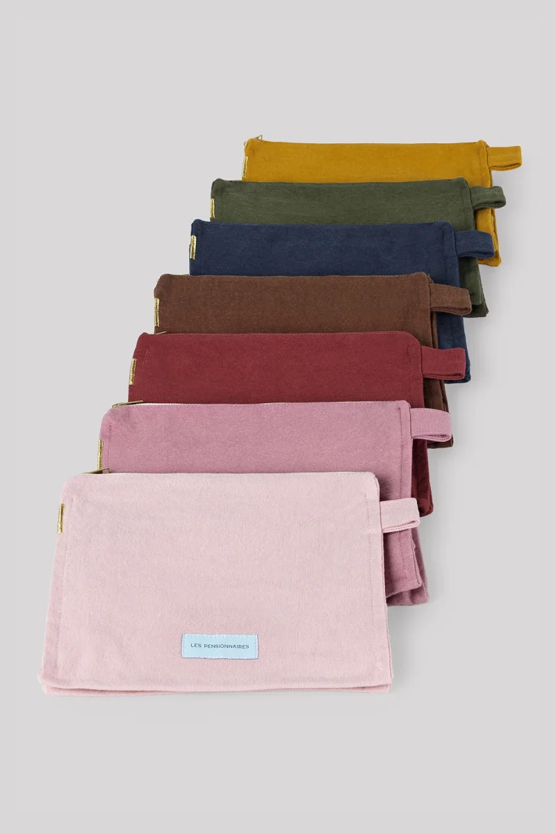 Trousse de toilette bois de rose en épaisse toile de coton bio – Image 5