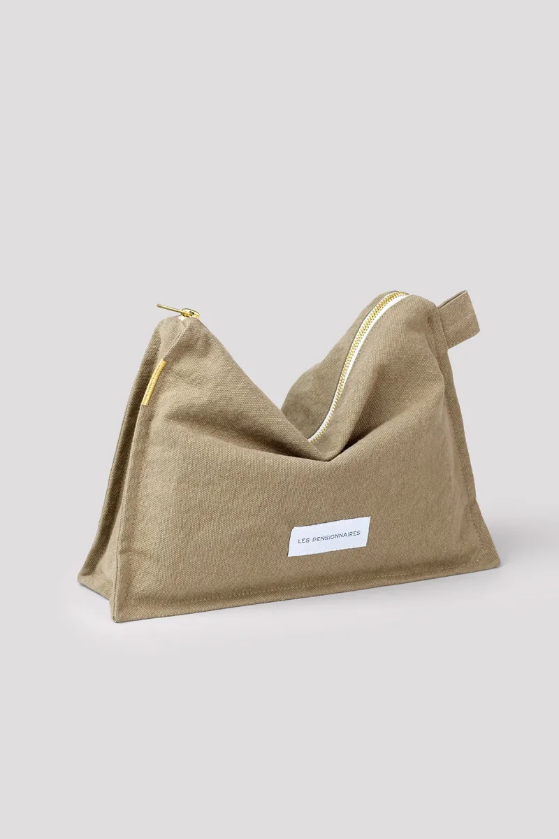 Trousse de toilette vert tilleul en épaisse toile de coton bio – Image 6