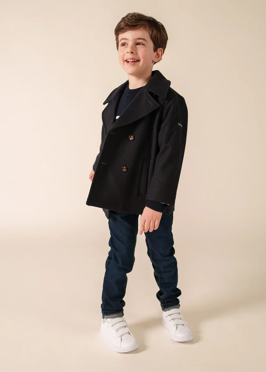 Caban enfant St Suliac - en drap de laine (NAVY) – Image 4