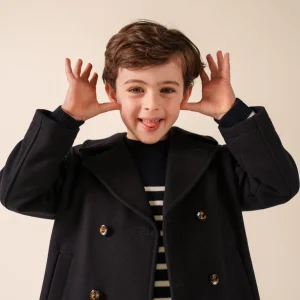 Caban enfant St Suliac - en drap de laine (NAVY)