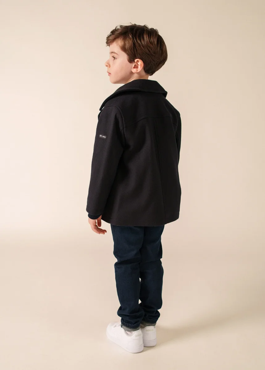 Caban enfant St Suliac - en drap de laine (NAVY) – Image 3