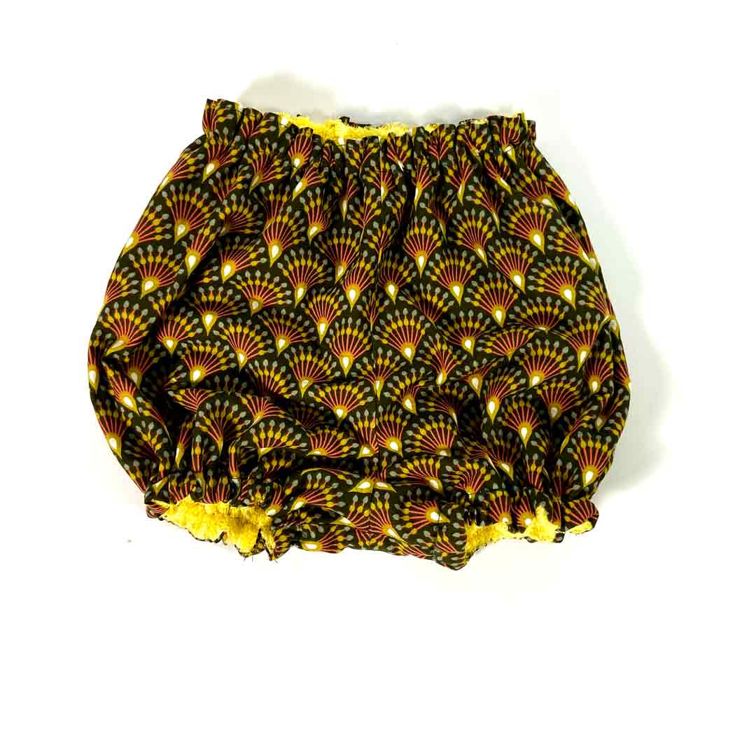 Tissu coton Ginza bronze motifs japonais éventails, fabrication française, 50cm – Image 3