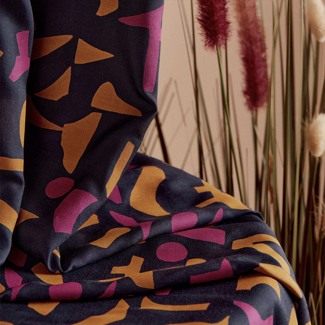 Tissu modal de viscose Shadow night, création française, Atelier Brunette 10cm – Image 5