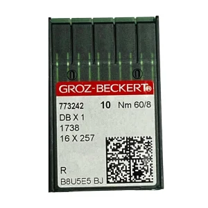 Aiguilles pour machine à coudre industrielle Groz-Beckert 1738, 16x257 NM 60
