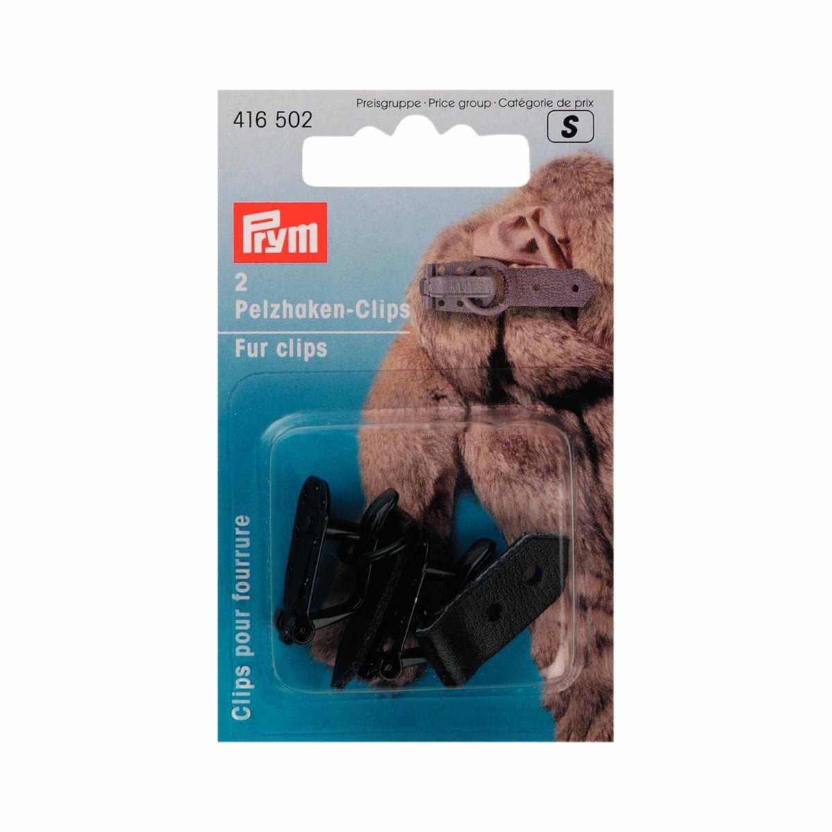 Agrafes fourrure, clips fourrure noir, 416502