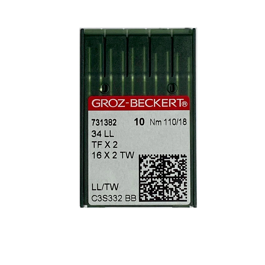 Aiguilles machine à coudre industrielle Groz-Beckert 34LL, TFx2, 16x2 TW NM 110 – Image 2