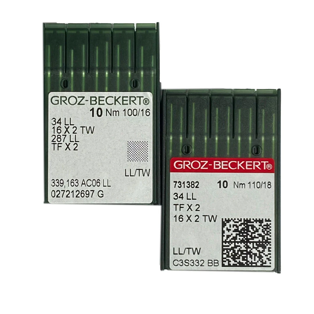Aiguilles machines à coudre industrielles Groz-Beckert 34LL, TFx2, 16x2 TW NM 100 – Image 3