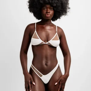 Taeda Triangle Blanc Mesh Nude