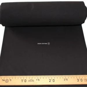 Tissu bord côte jersey tubulaire noir laize 35cm