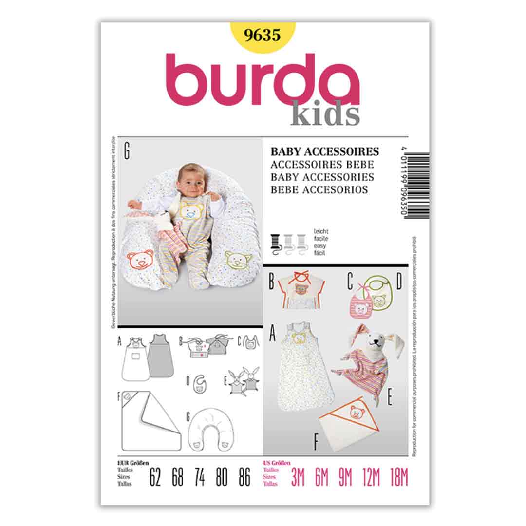 Patron Burda 9635 Accessoires bébé