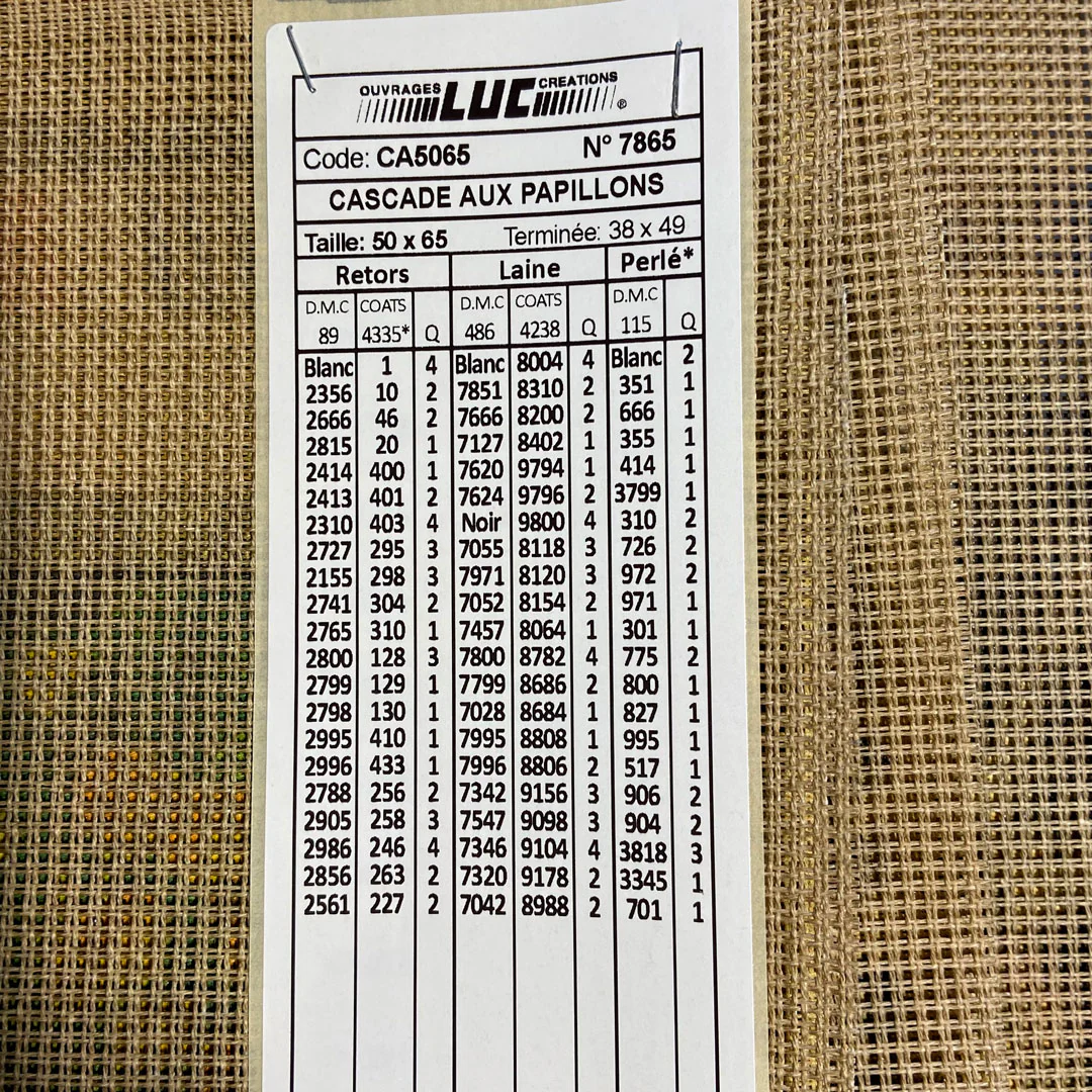 Toile canevas à broder, Luc Créations, Cascade aux papillons, 50x65 – Image 3