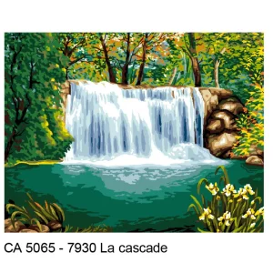 Toile canevas à broder, Luc Créations, La Cascade, 50x65