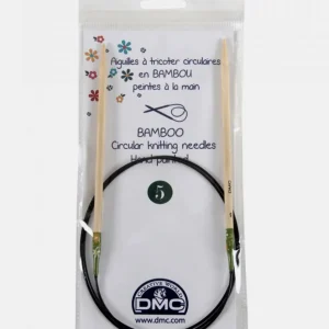 Aiguilles circulaires à tricoter bambou, U1844/5 DMC, Aiguilles circulaires 80cm
