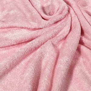 Tissu éponge de bambou, couleur rose lytchees, 50cm