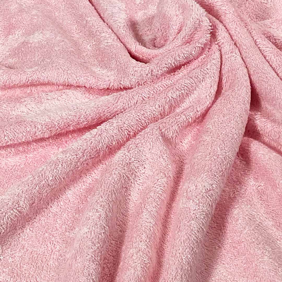 Tissu éponge de bambou, couleur rose lytchees, 50cm