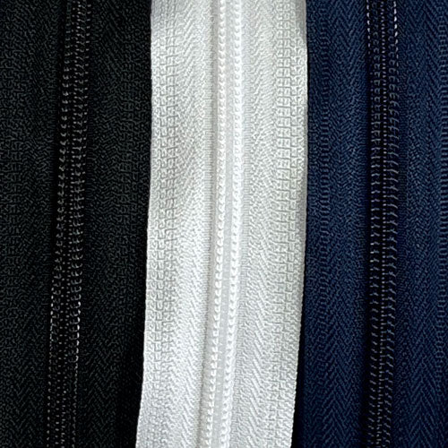 Zip Fermeture éclair au mètre YKK, blanc, maille nylon 6mm +2 curseurs – Image 5