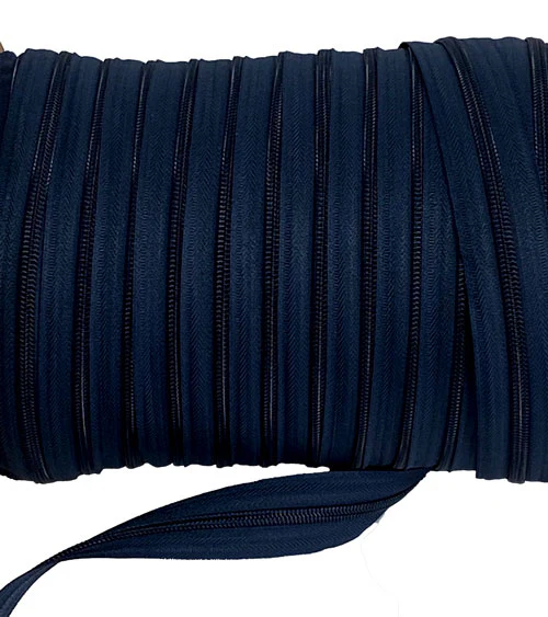 Zip Fermeture éclair au mètre YKK, marine, maille nylon/spirale 6mm +2 curseurs – Image 2