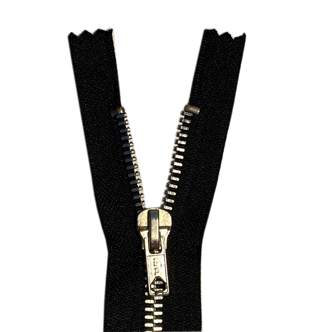 Fermeture éclair séparable métal argent Coloris noir, Z21, 6mm – Image 2