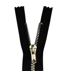 Fermeture éclair séparable métal argent antique Coloris noir, Z22