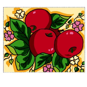 Kit canevas enfant, Luc Créations, Les pommes 20/25cm