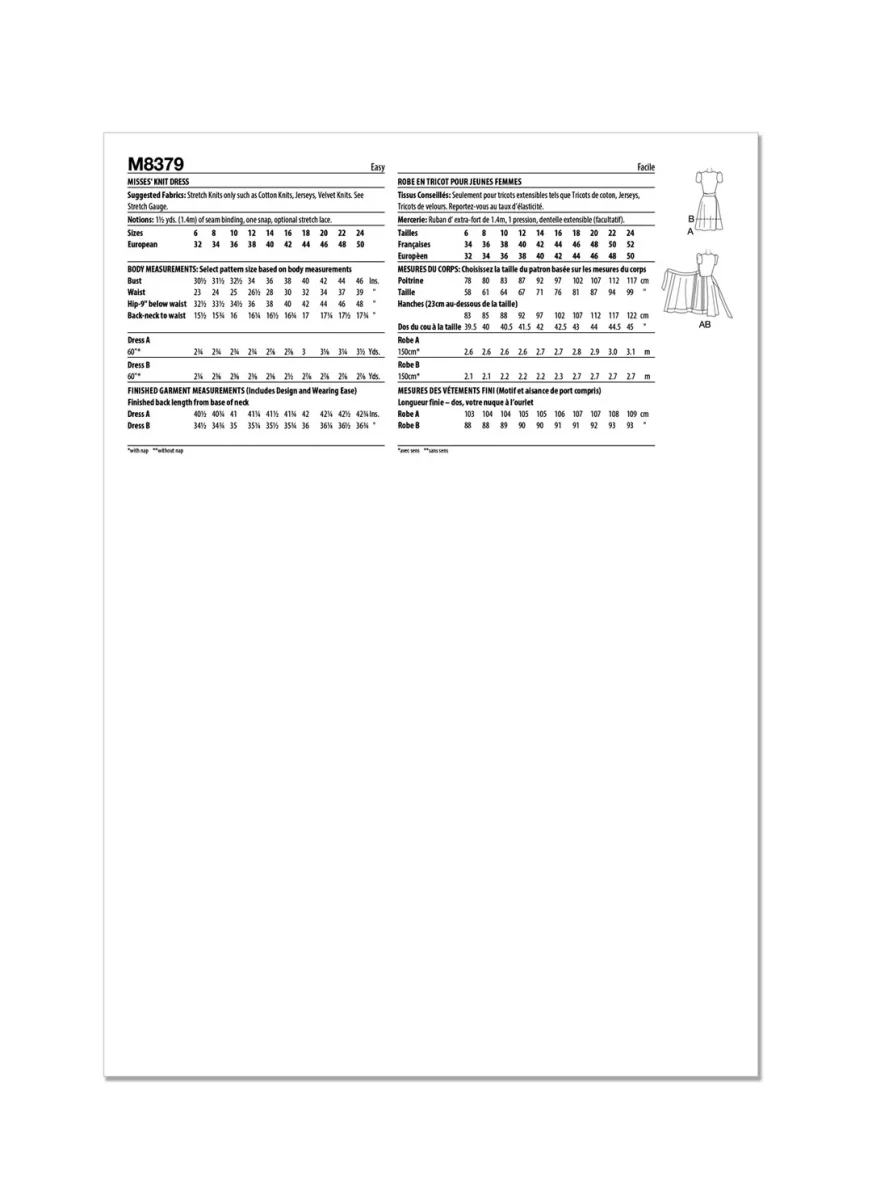 Patron couture robe portefeuille vintage en tricot McCall's 8379 – Image 4