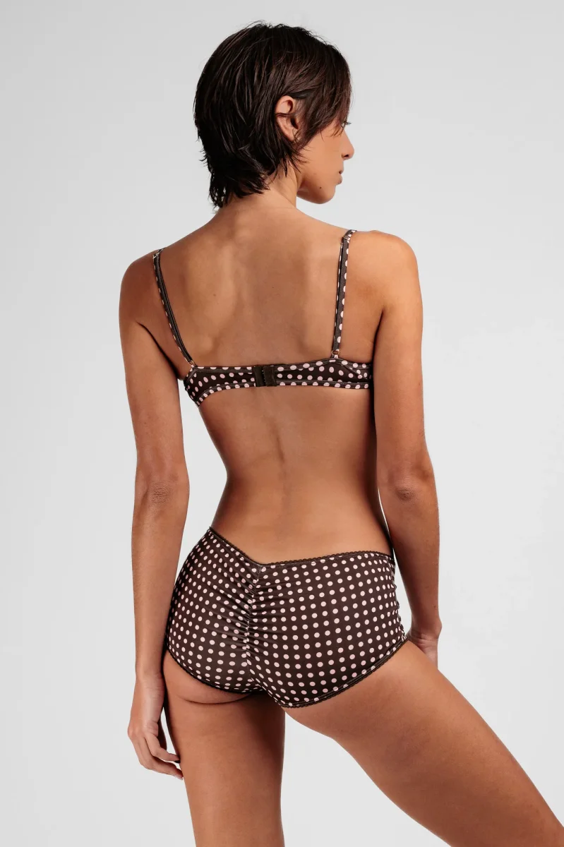 Balconnet Marron à Pois Rose | Lingerie – Image 4