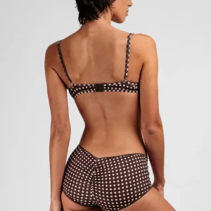 Short Marron à Pois Rose