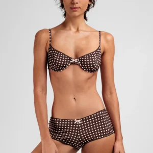 Balconnet Marron à Pois Rose | Lingerie