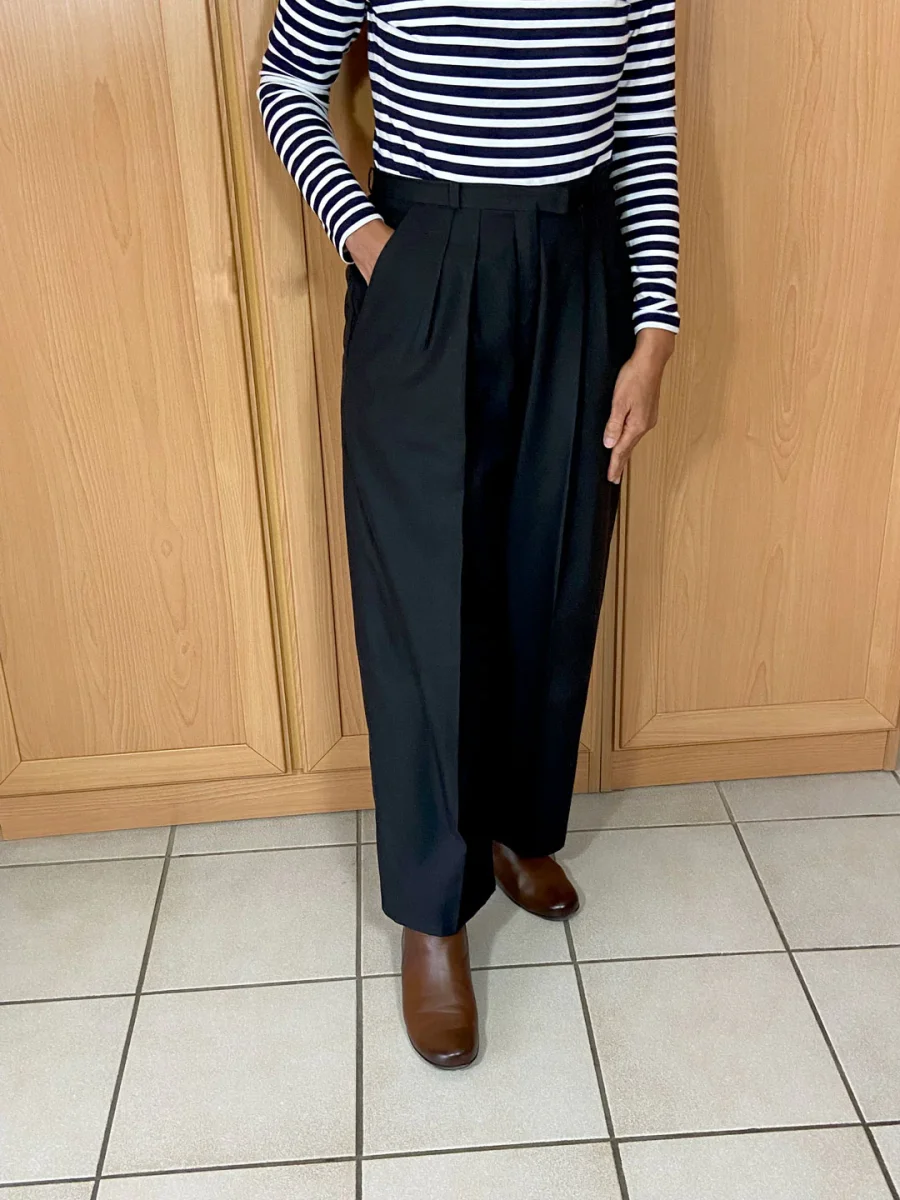 Tissu gabardine uni bleu marine foncé – Image 5