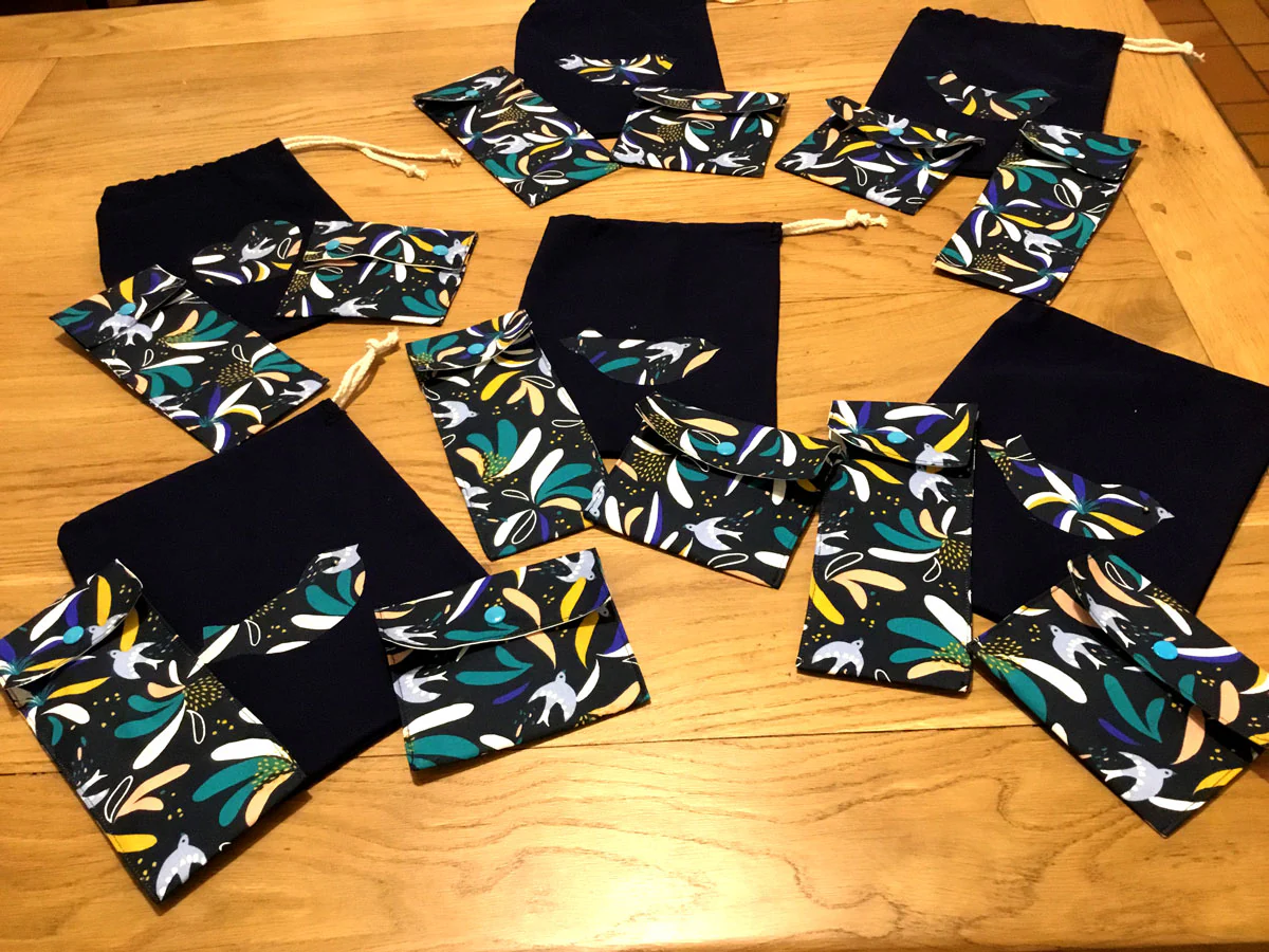 Tissu coton Lisboa nuit/vert motifs floral et oiseaux, tissu Domotex, 50cm – Image 5