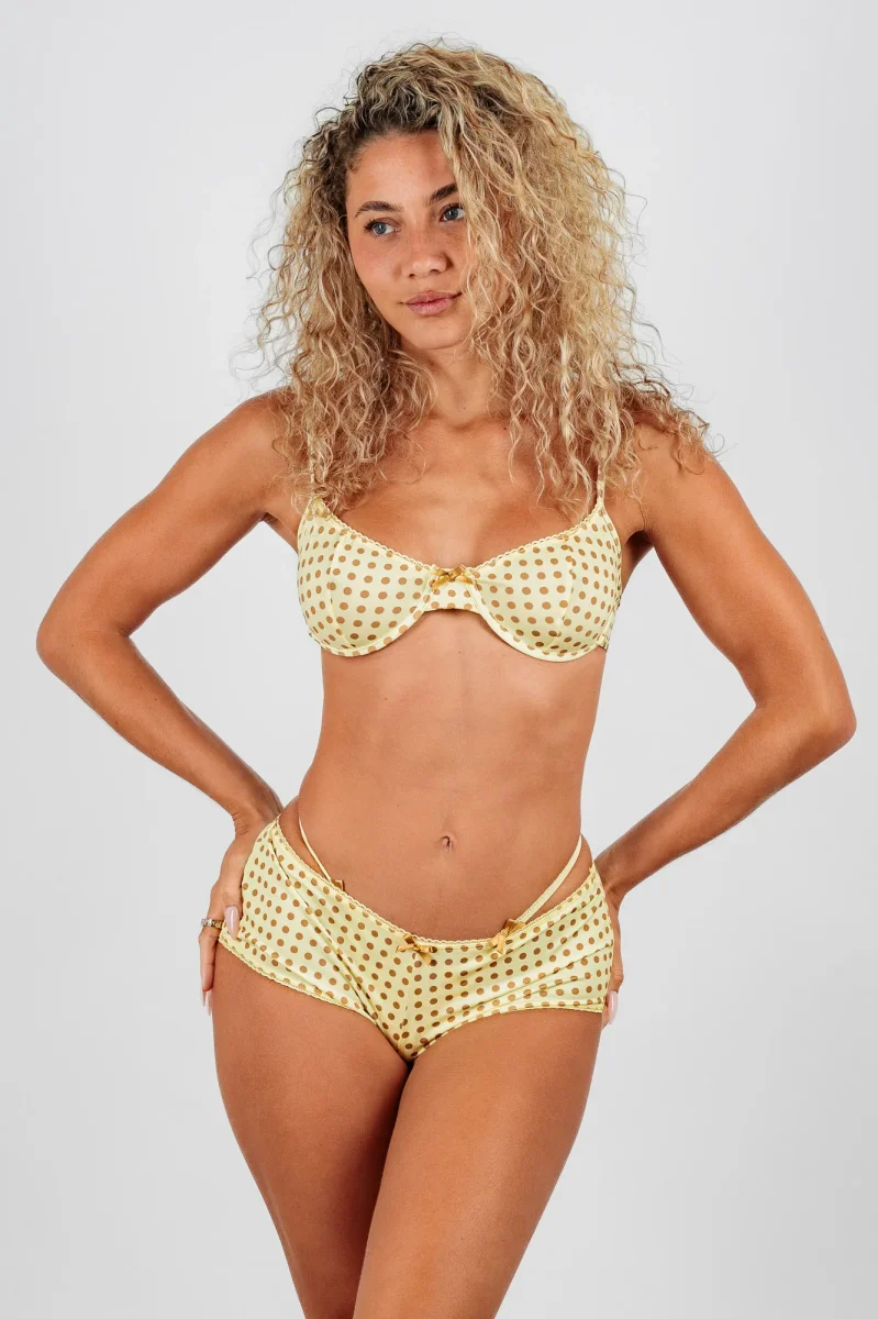 Balconnet Jaune à Pois Marron | Lingerie – Image 2