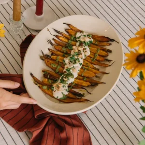 Torchon Rouille à rayures en coton flammé
