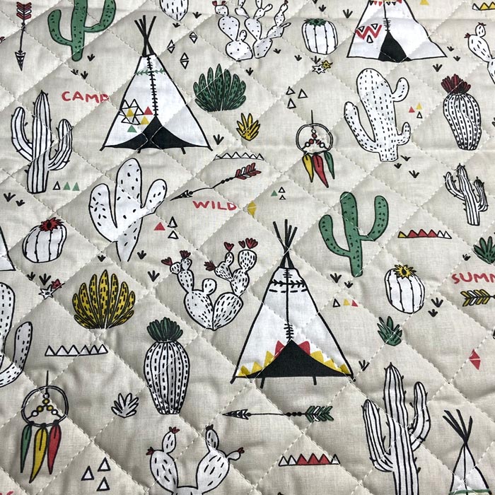 Tissu coton matelassé réversible pour enfants, Chewonki/Djamena, 50cm – Image 2