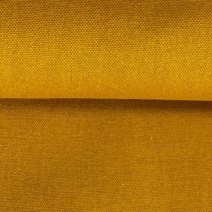 Tissu coton épais uni demi natté moutarde, création française, 50cm