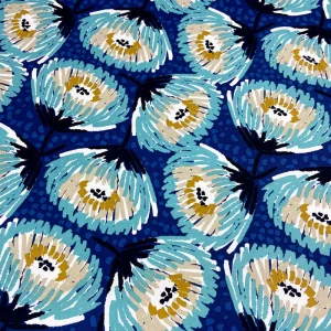 Tissu coton épais demi natté Laeticia/Nil, création française, 50cm