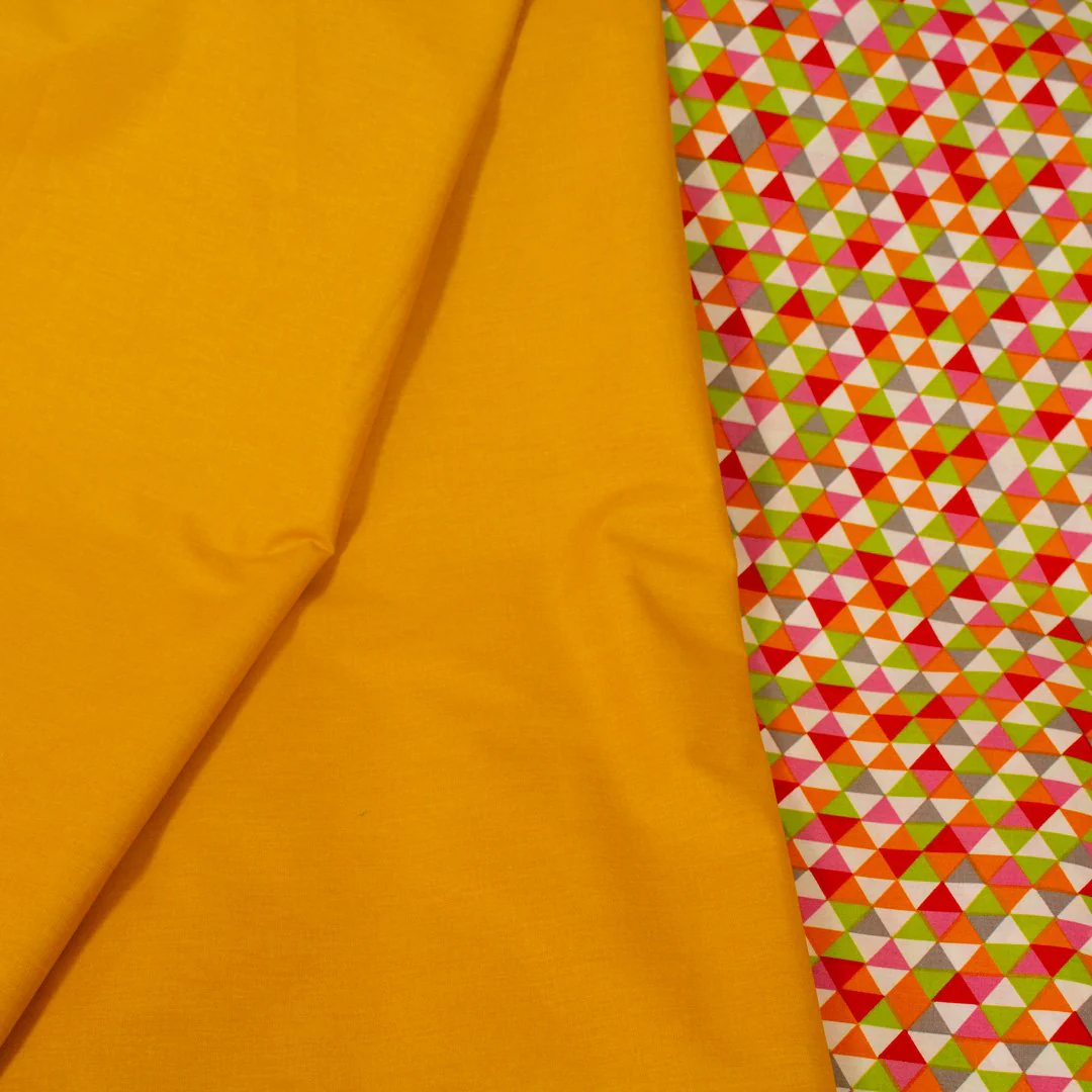 Tissu coton uni jaune mille points, 50cm – Image 3