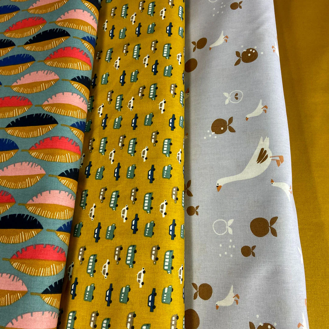 Tissu coton Jacapi Parme/Cassonade, tissu Domotex, 50cm – Image 3