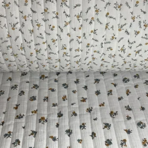 Tissu coton matelassé gaufré réversible pour enfants, Hope/Janet blanc, 50cm