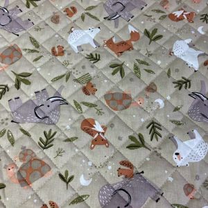 Tissu coton matelassé réversible pour enfants, Cromignon/Capybara, 50cm