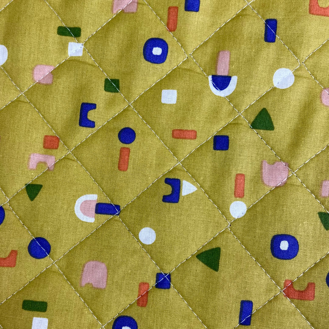 Tissu coton matelassé réversible pour enfants, blanc cassé/souffre, Hokus/Ozom/, 50cm – Image 3