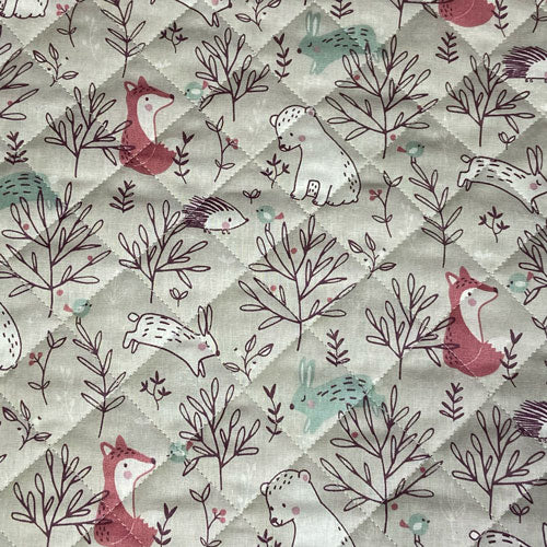 Tissu coton matelassé réversible pour enfants, Hopla/Grege/Celadon, 50cm – Image 2