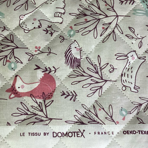 Tissu coton matelassé réversible pour enfants, Hopla/Grege/Celadon, 50cm – Image 5